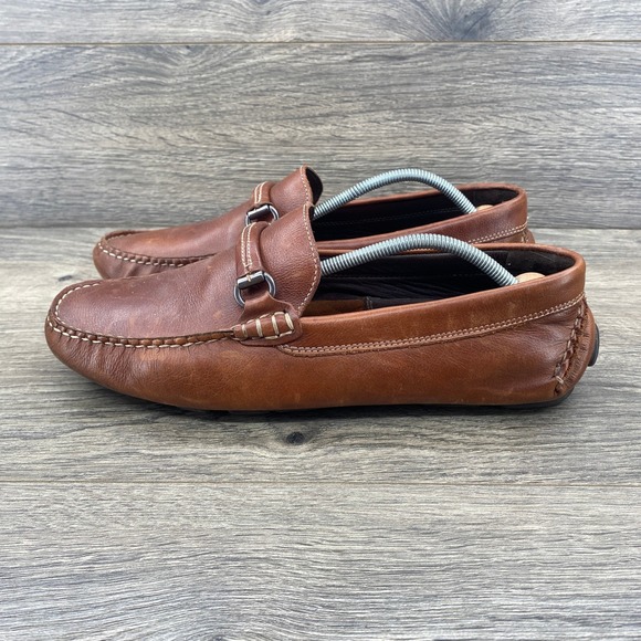 Johnston & Murphy Mens Brown Leather Driving Moccasins Loafers Shoes Size 8